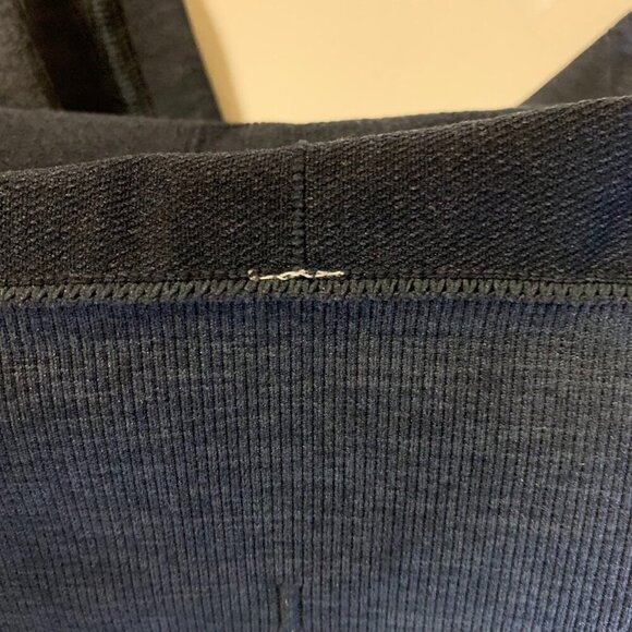 Lululemon In The Flow Crop Ruched Navy Blue Heathered Perforated Leggings Size 4 - Picture 7 of 11